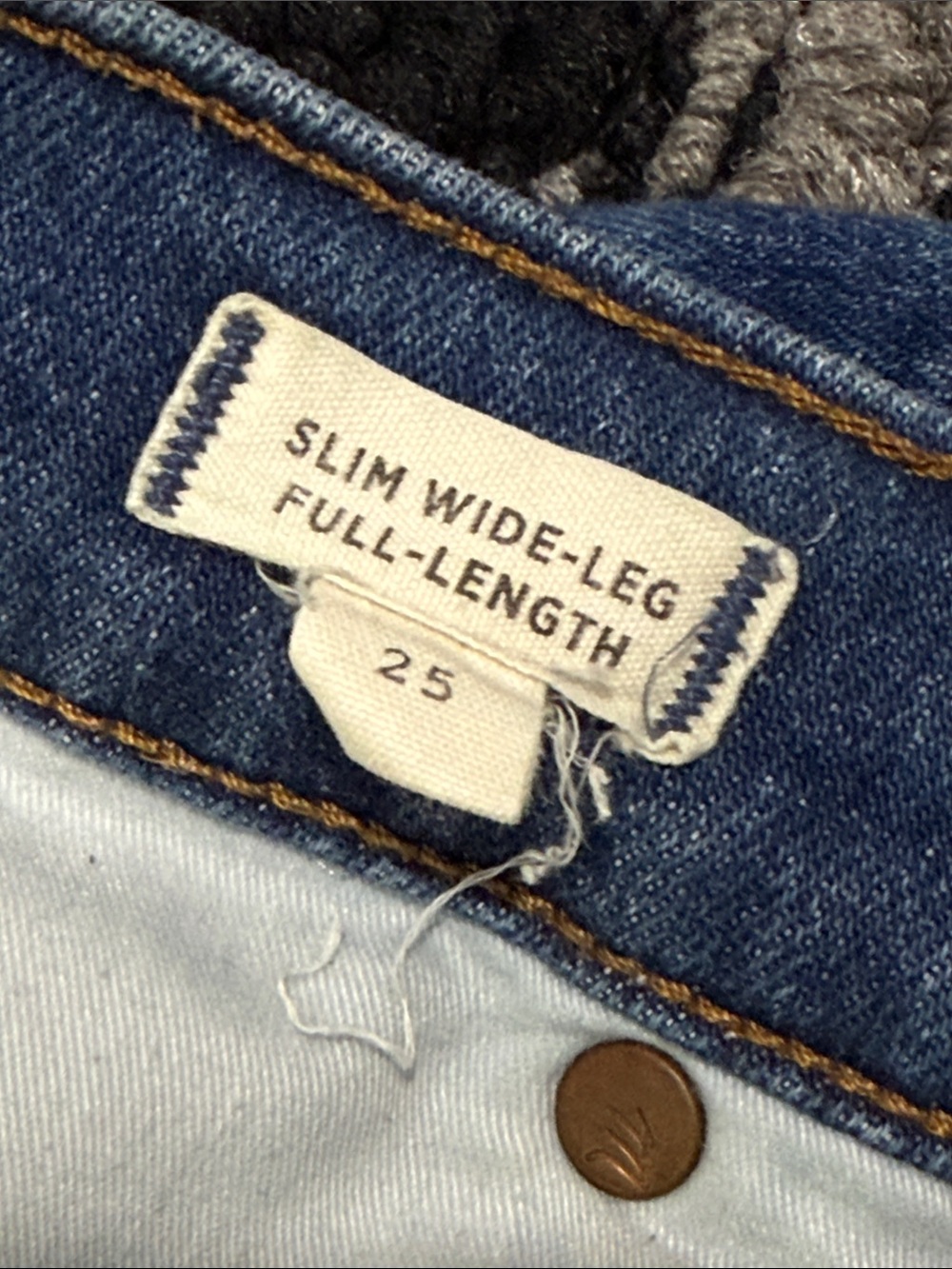 Madewell Slim Wide Leg Jeans 25 High Rise Medium Wash Stretch Denim Classic - Picture 4 of 6